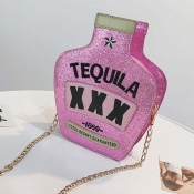 Lovely Sweet Chain Strap Pink Crossbody Bag