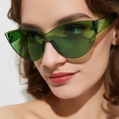 Lovely Chic Cat s Eye Frame Green Sunglasses