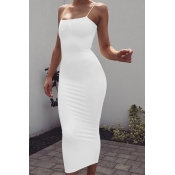 Lovely Leisure Basic Skinny White Ankle Length Dre