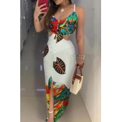 Lovely Casual Hollow-out Multicolor Maxi Dress