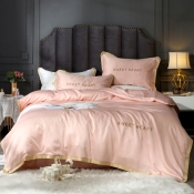 Lovely Cosy Patchwork Light Pink Bedding Set