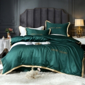 Lovely Cosy Patchwork Blackish Green Bedding Set
