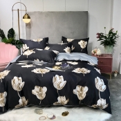 Lovely Cosy Print Brown Bedding Set