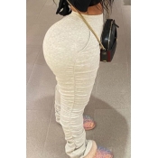 Lovely Casual Basic Skinny White Pants