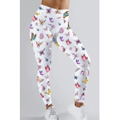 Lovely Sportswear Butterfly Print White Pants