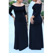 LW Bohemian Dew Shoulder Black Maxi Dress