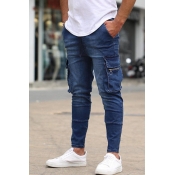 Lovely Trendy Pocket Patched Blue Jeans