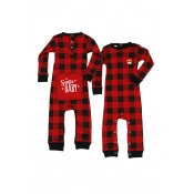 Lovely Family Plaid Printed Red And Black Boys One