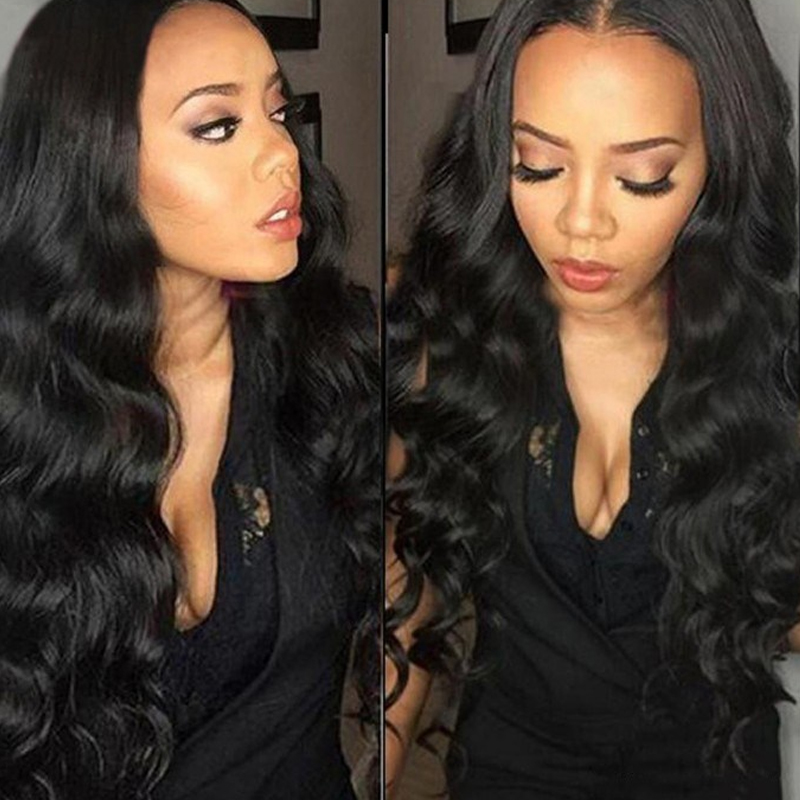 

Lovely Trendy Long Wavy Black Wigs