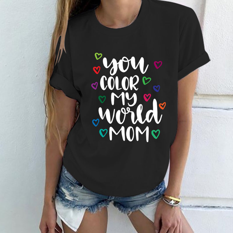 

Lovely Leisure O Neck Letter Print Black T-shirt