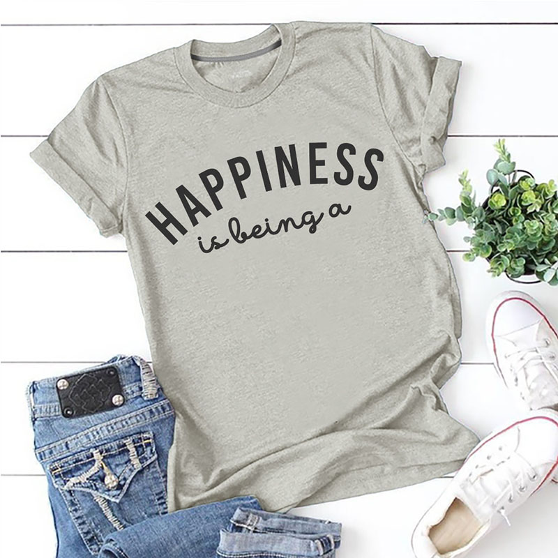 

Lovely Leisure O Neck Letter Print Grey T-shirt
