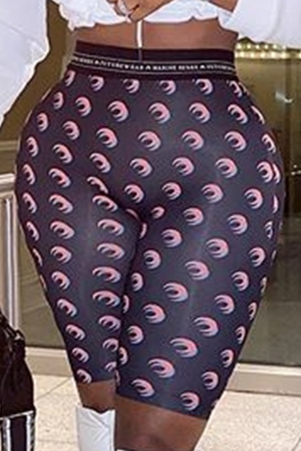 

Lovely Sportswear Print Black Leggings