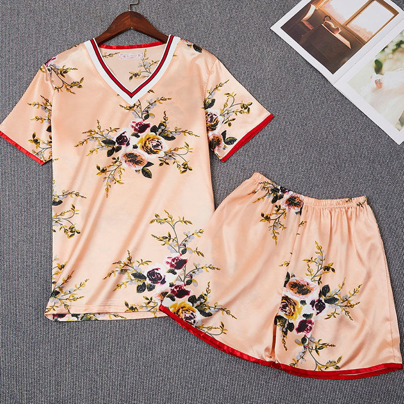 

Lovely Casual Print Apricot Sleepwear