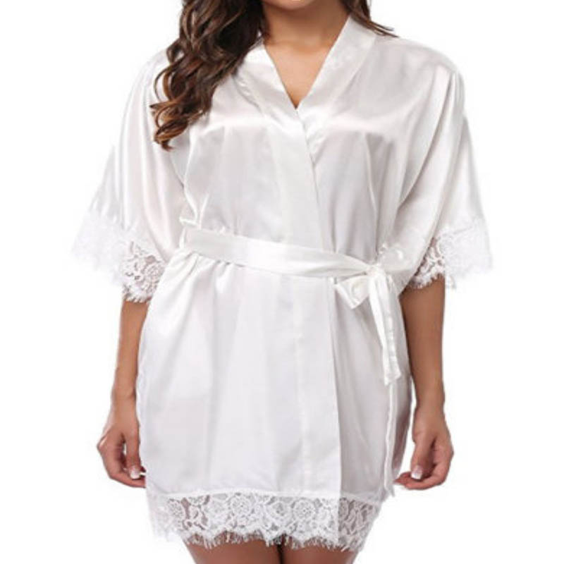 

Lovely Leisure Lace Patchwork White Sleepwear