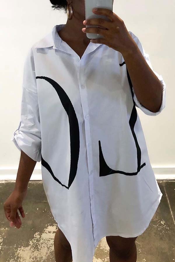 

Lovely Leisure Letter White Knee Length Dress