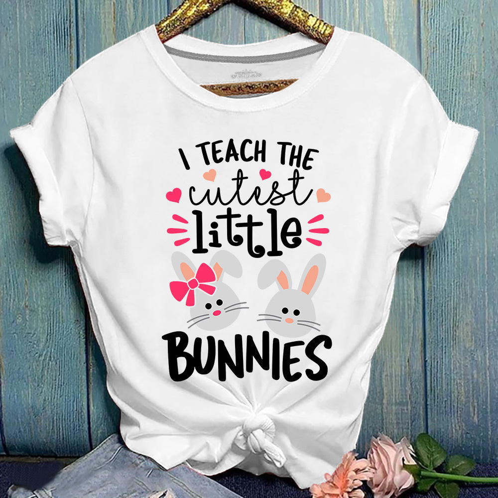 

Lovely Casual O Neck Cartoon Print White Plus Size T-shirt