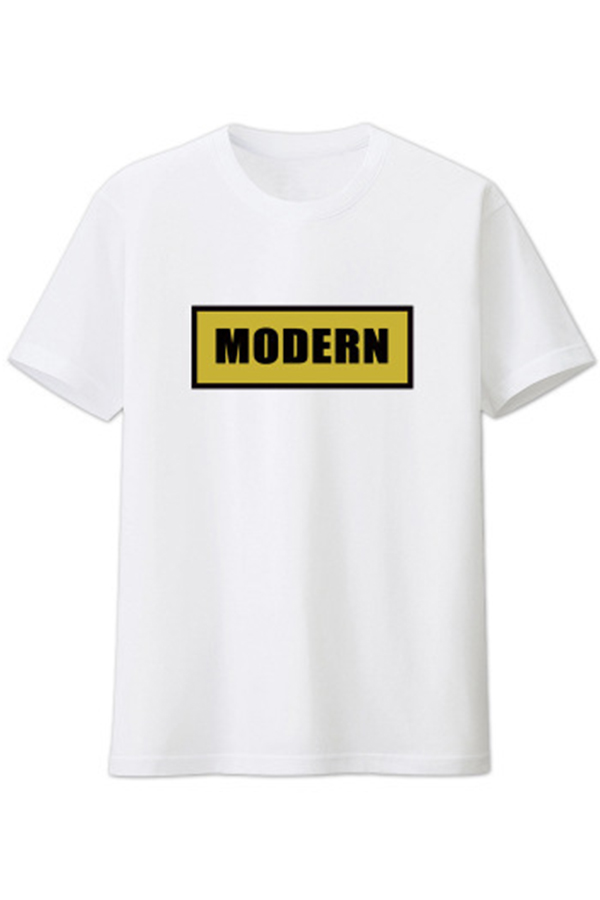 

Lovely Trendy O Neck Letter Print White T-shirt