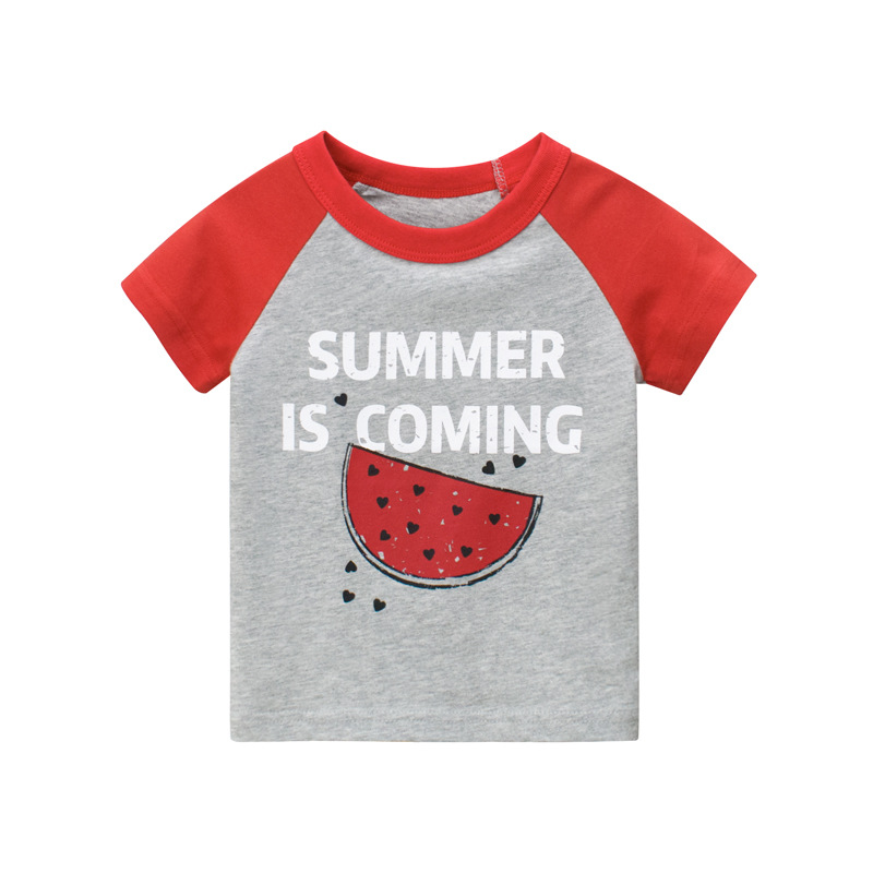 

Lovely Leisure Print Patchwork Red Boy T-shirt