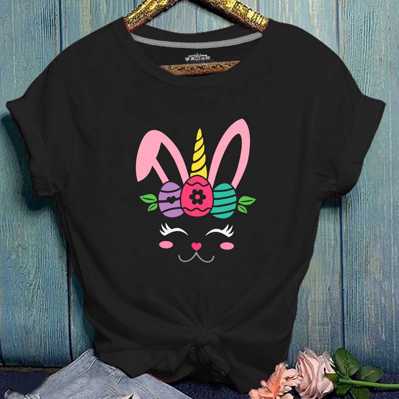 

Lovely Casual O Neck Cartoon Print Black Plus Size T-shirt