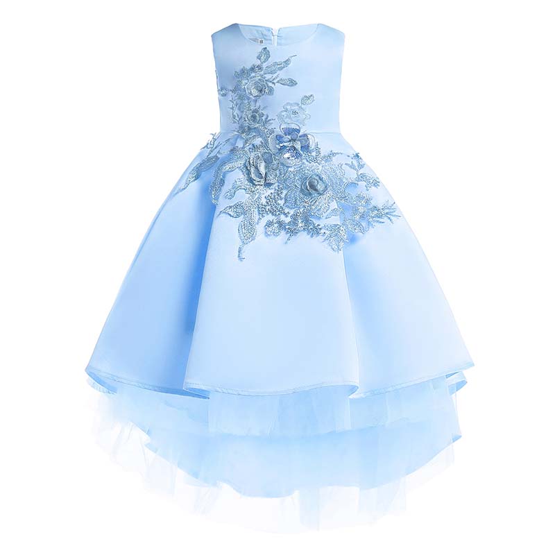 

Lovely Stylish Embroidered Design Blue Girl Knee Length Dress