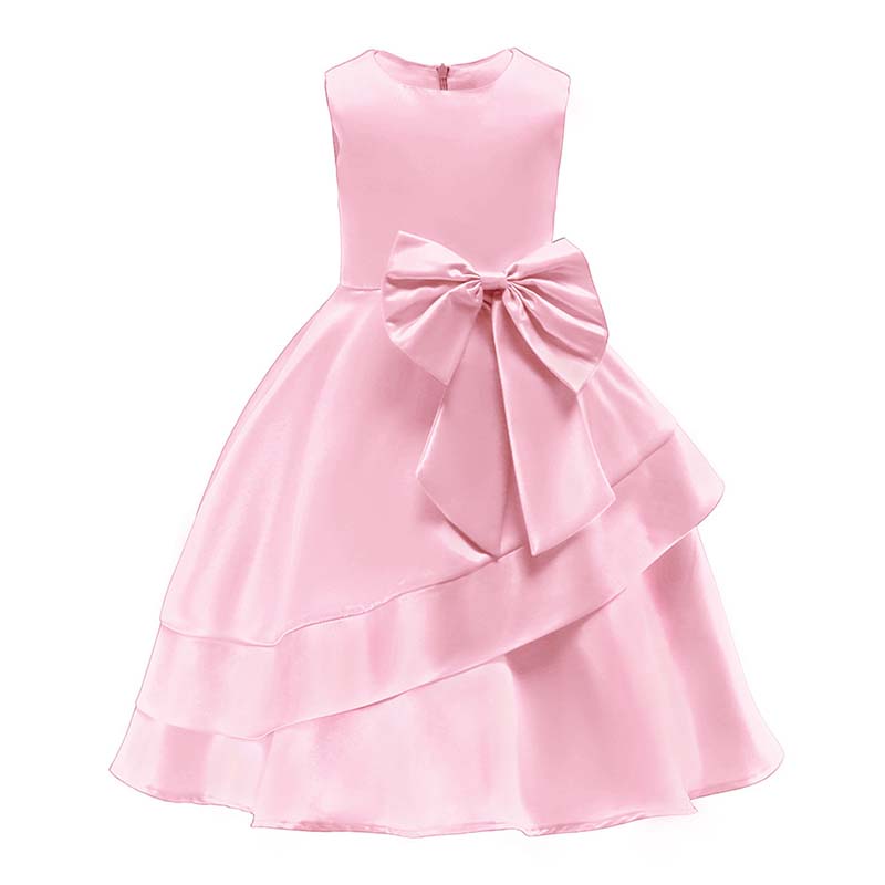 

Lovely Sweet Bow-Tie Pink Girl Knee Length Dress