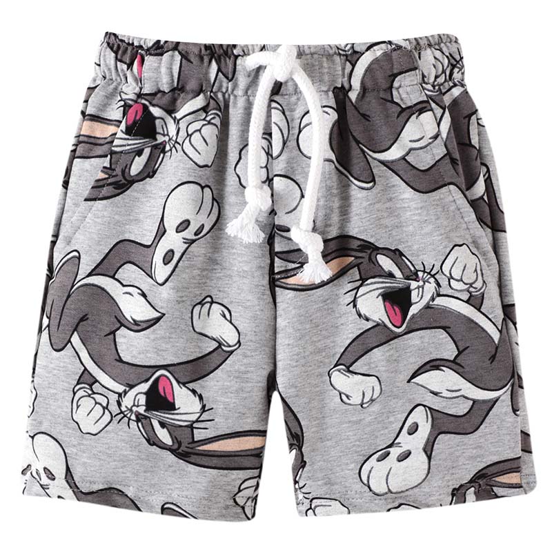 

Lovely Trendy Cartoon Print Grey Shorts