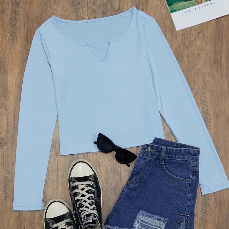 

Lovely Casual Basic Blue T-shirt