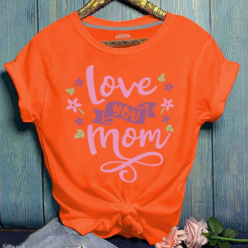 Lovely Casual O Neck Letter Print Orange T-shirt