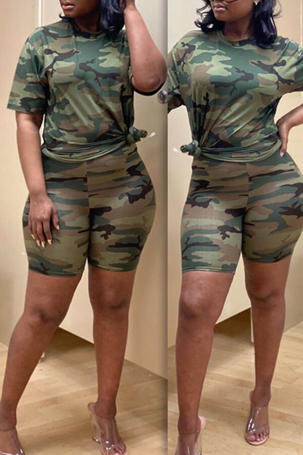 

LW Stylish Camo Print Two-piece Shorts Set
