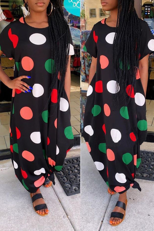 

Lovely Trendy Print Black Maxi Dress