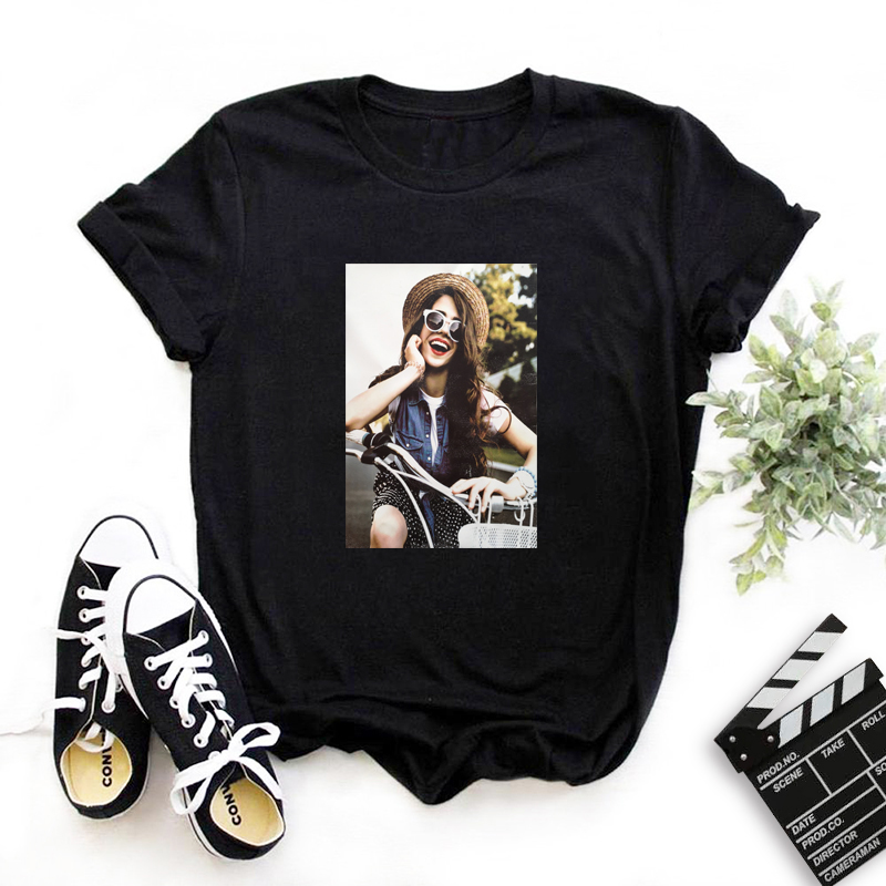 

Lovely Leisure O Neck Print Black T-shirt