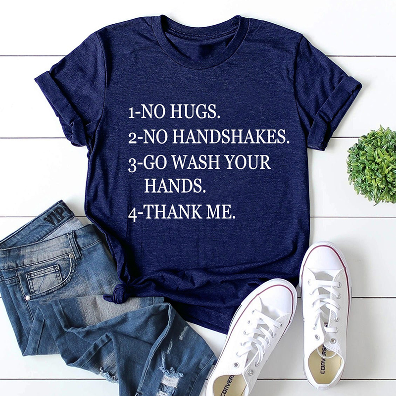 

Lovely Leisure O Neck Letter Print Navy Blue Plus Size T-shirt