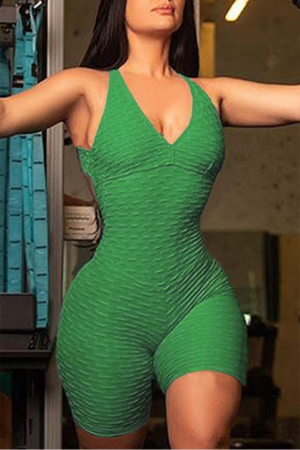 

Lovely Sportswear Basic Green One-piece Romper