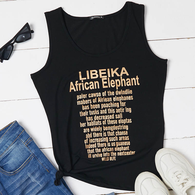 

Lovely Casual Letter Black Camisole