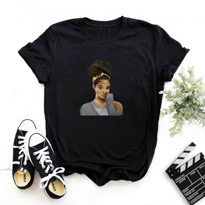 

Lovely Casual O Neck Print Black T-shirt