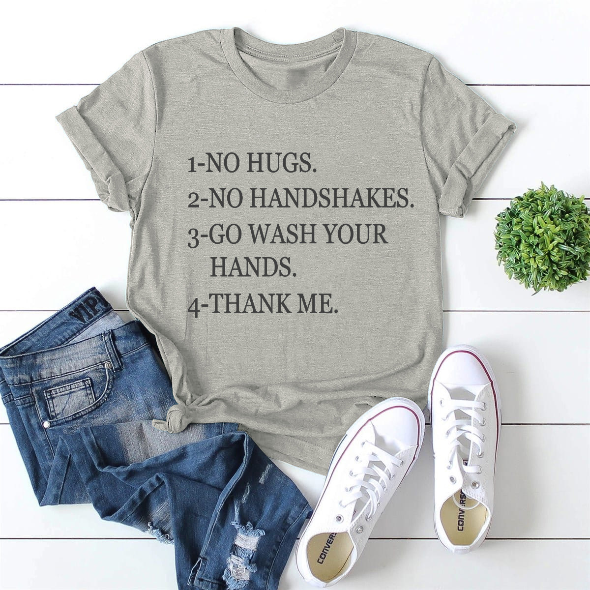 

Lovely Leisure O Neck Letter Print Grey Plus Size T-shirt