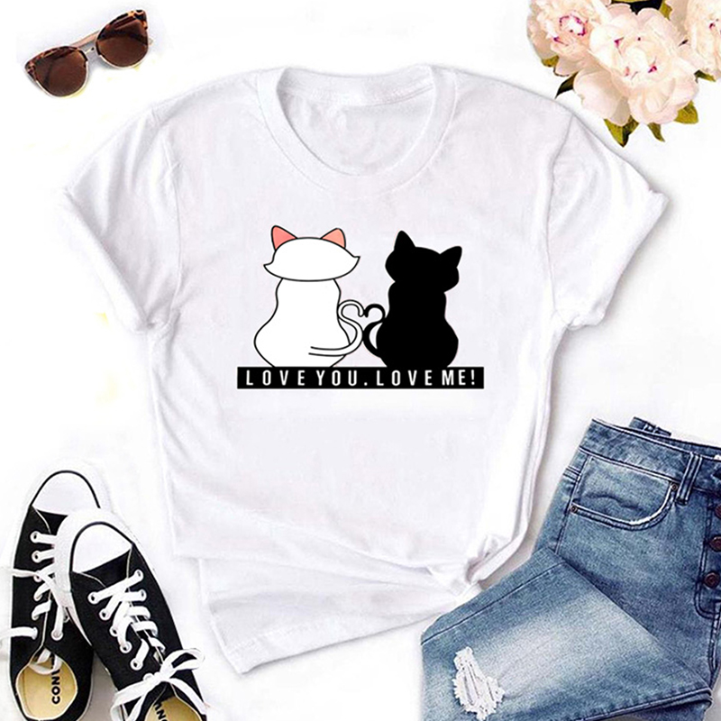 

Lovely Leisure Cartoon Print White T-shirt