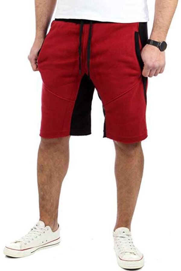 

Lovely Sportswear Patchwork Red Shorts