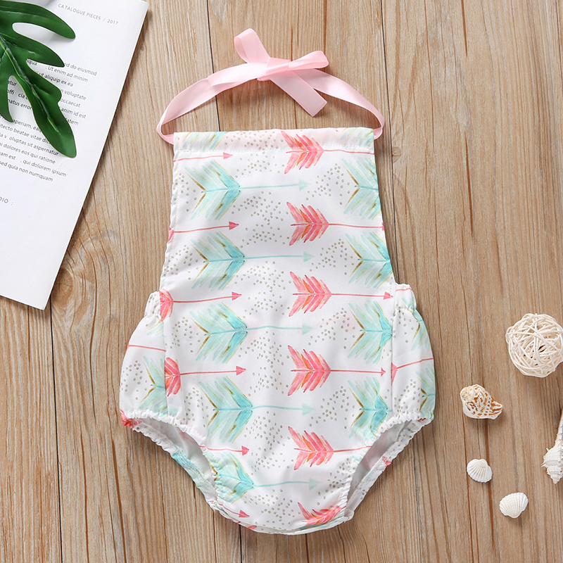 

Lovely Sweet Print Green Girl One-piece Romper