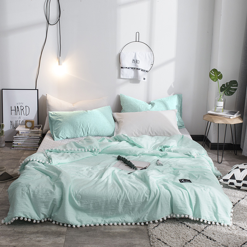 

Lovely Trendy Tassel Design Baby Blue Blanket