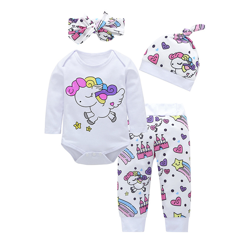 

Lovely Sweet Cartoon Print White Girl Two-piece Pants Set