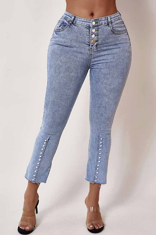 

Lovely Vintage Pearl Decorative Blue Jeans