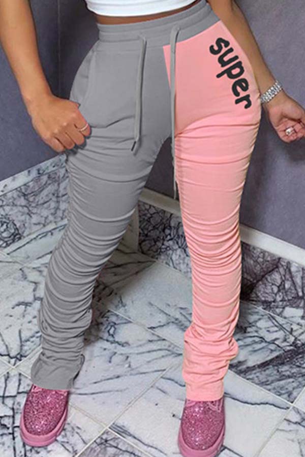 

Lovely Leisure Patchwork Pink Pants