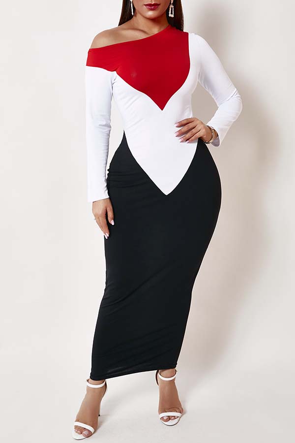 

Lovely Casual Patchwork Black Ankle Length Dress