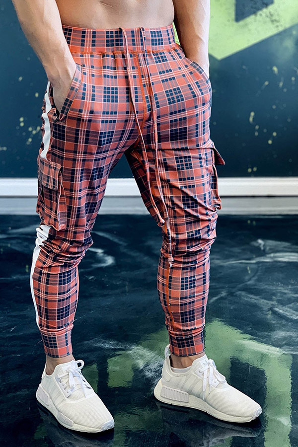 

Lovely Stylish Grid Red Pants