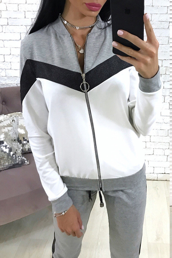 

Lovely Sportswear Patchwork Grey Loungewear