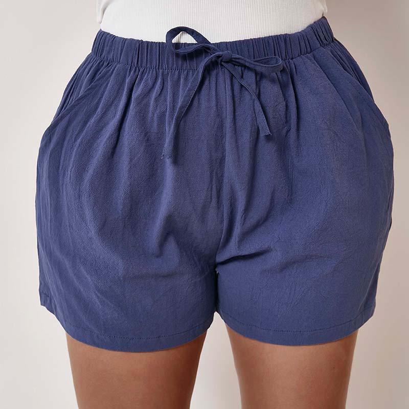 

Lovely Casual Lace-up Blue Shorts