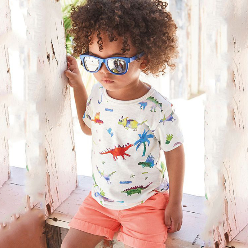

Lovely Leisure O Neck Cartoon Print Orange Boy Two-piece Shorts Set