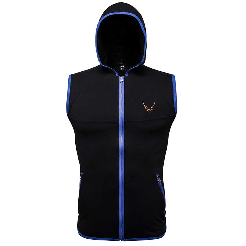 

Lovely Sportswear Zipper Design Blue Vest