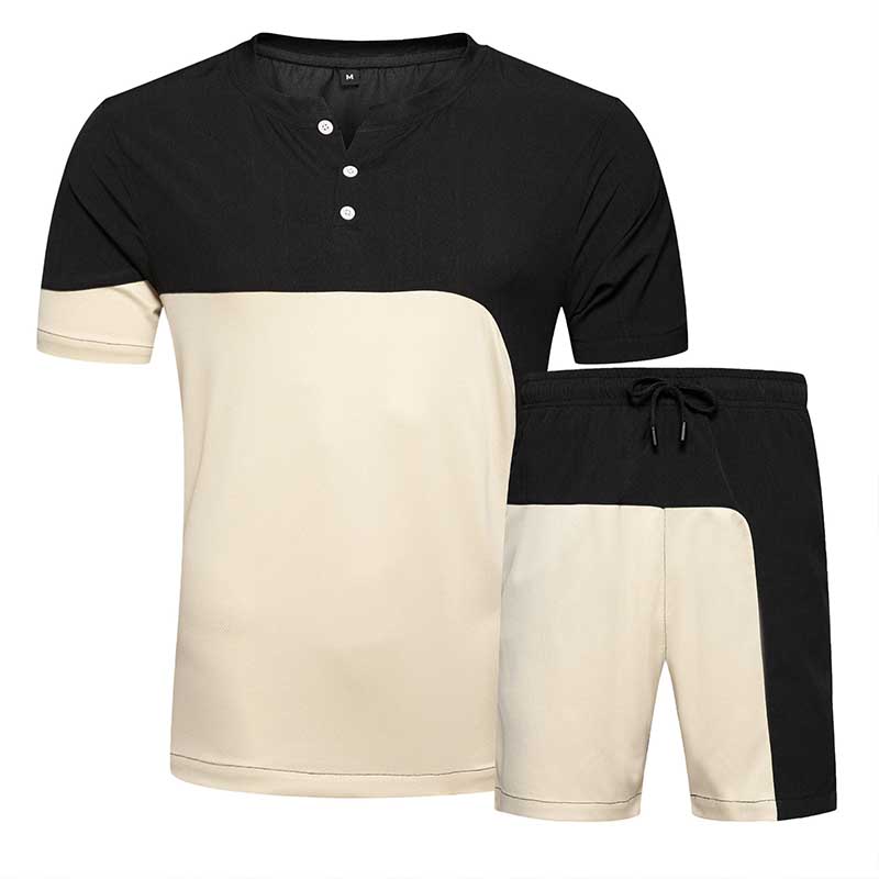

Lovely Leisure Patchwork Black Two-piece Shorts Set